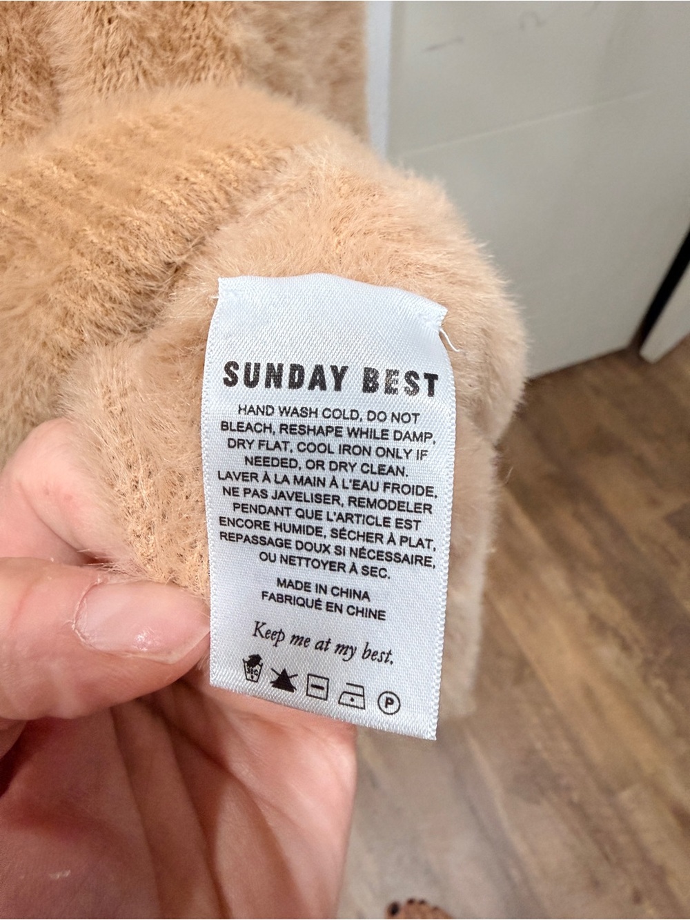 Sunday Best Plush Crewneck Sweater in Camel Brown - Picture 6 of 6